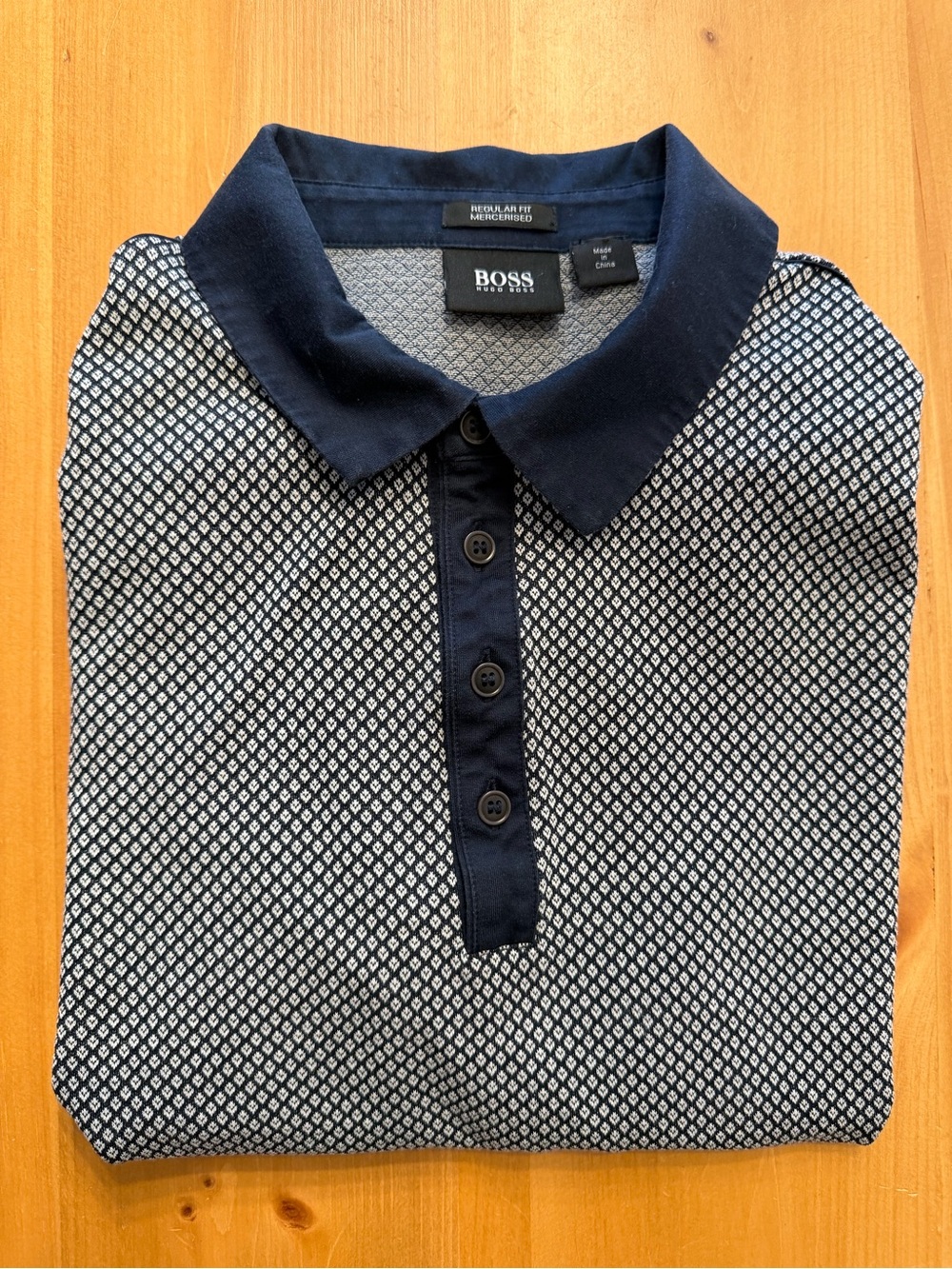 BOSS Hugo Boss Men's Polo Shirt - Diamond Pattern - Size XL (Fits like Medium)